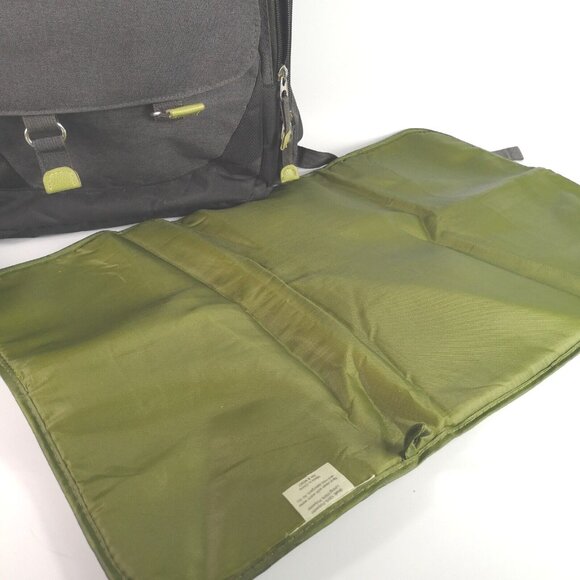 Eddie Bauer First Adventure Baby Diaper Bag Backpack Grey/Green w/changing mat - Picture 14 of 15